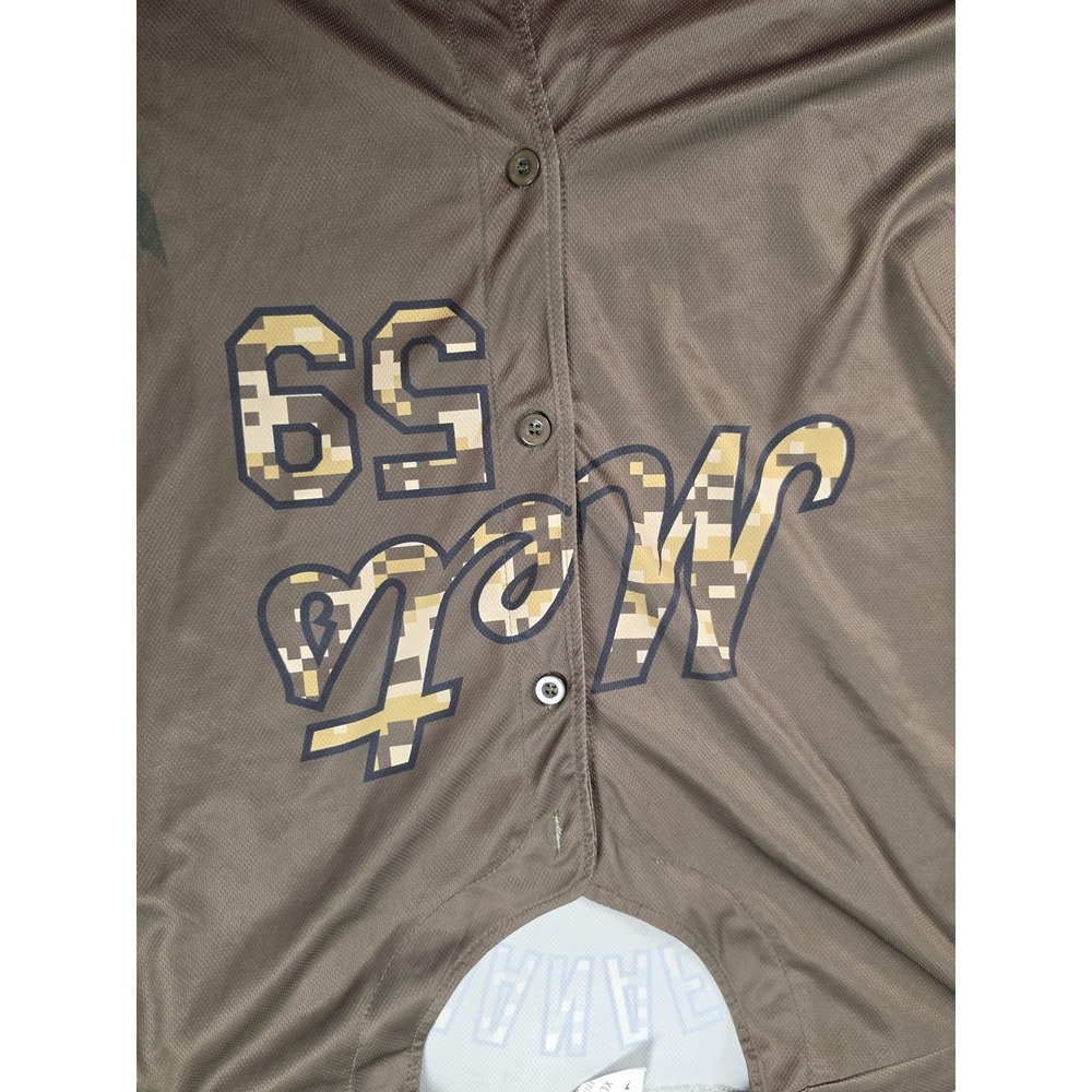 Sean Manaea Jersey Mens XL Brown Camo MLB Baseball Button Front Coyote 59